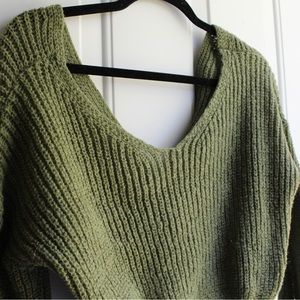 Cropped off the shoulder sweater